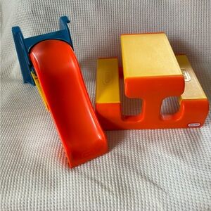 Vintage Little Tikes dollhouse Slide & Picnic Table backyard playground lot
